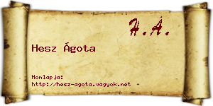 Hesz Ágota névjegykártya